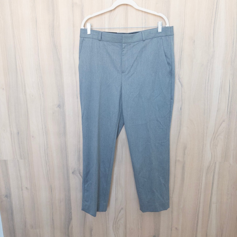 Banana Republic Womens Avery Dress Pants 12 Gray Mid Rise Ankle Tailored Career